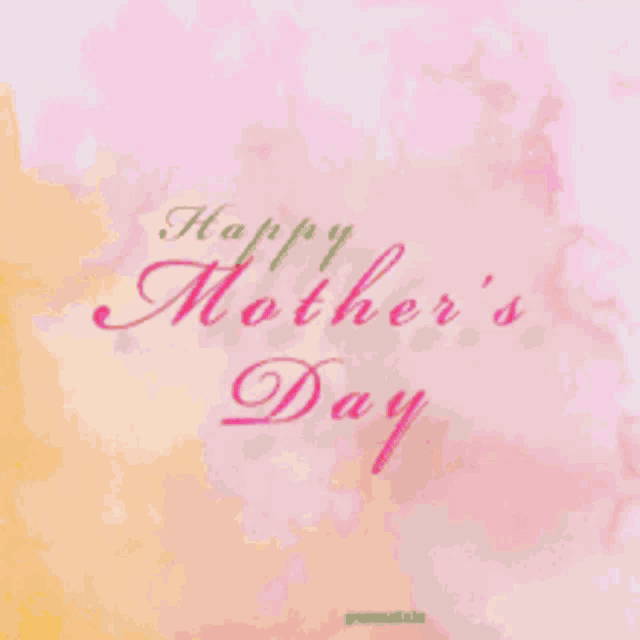 a happy mother 's day card with pink flowers