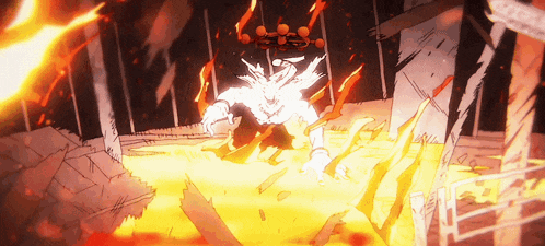 a drawing of a monster surrounded by flames and a sign that says ' exit '