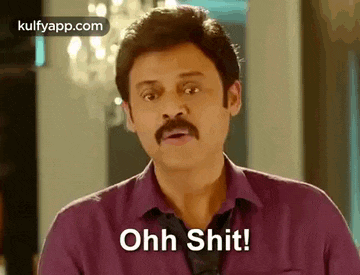 a man with a mustache is making a funny face and saying ohh shit !