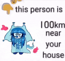 a picture of a cartoon character with the words 41 k near you below it