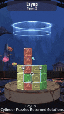 a screenshot of a game called layup shows a stack of blocks