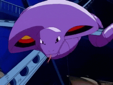 a purple snake with a long tongue is flying in the dark