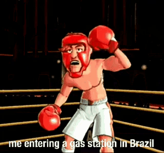 a cartoon of a man wearing boxing gloves and a helmet .