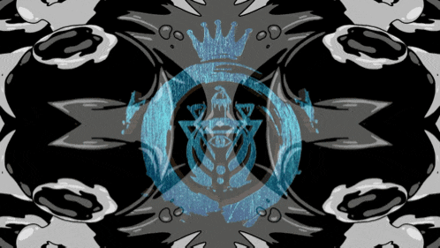 a drawing of a circle with a crown on top