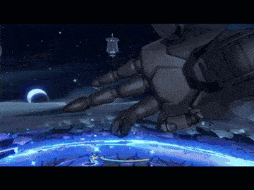 a cartoon drawing of a giant robotic hand