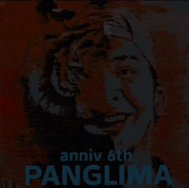 a painting of a man and a tiger with anniv 6th panglima written below it