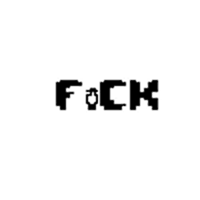 a pixel art of the words fuck you on a white background