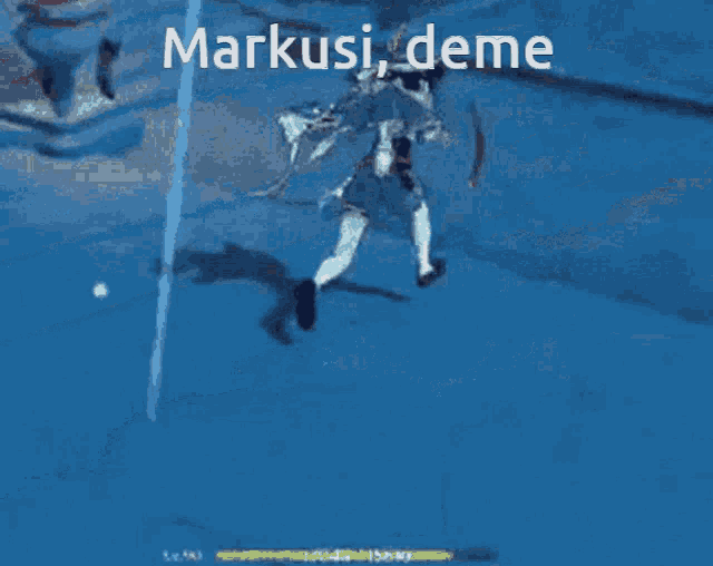 a screenshot of a video game with the words markusi deme on it