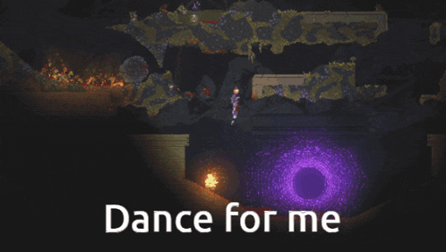 a video game screen says dance for me