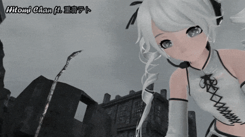 a cartoon character with the name hitomi chan on the bottom right