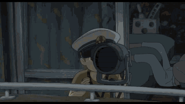 a cartoon of a man holding a flashlight with the word cagatay 'dan written below him