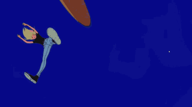 a cartoon drawing of a person walking on a desert road