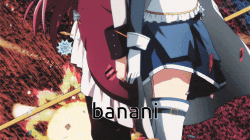 a picture of two anime girls with the word banani on the bottom right