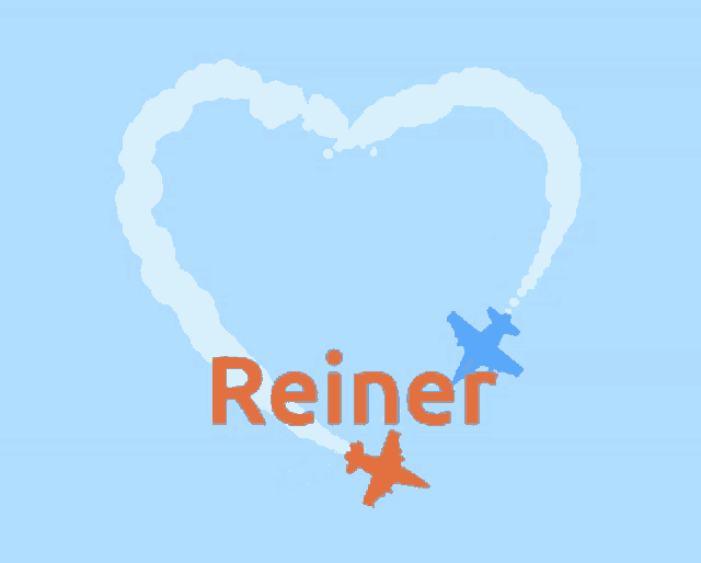 reiner is written on a blue background with a heart shaped cloud