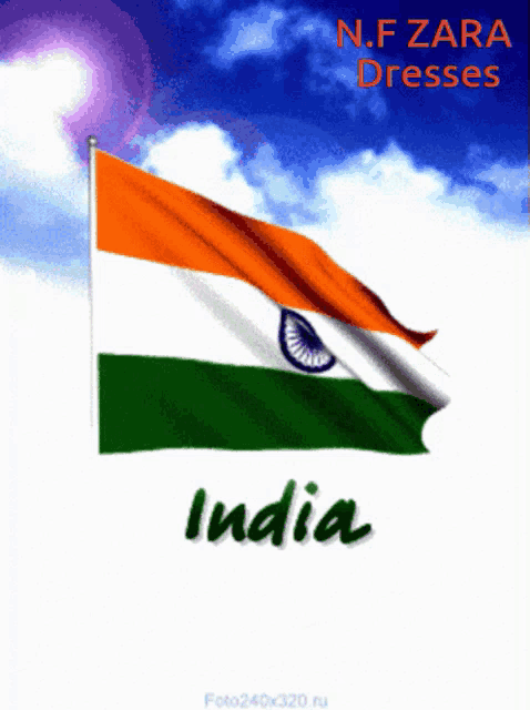 a poster with a flag and the name india on it