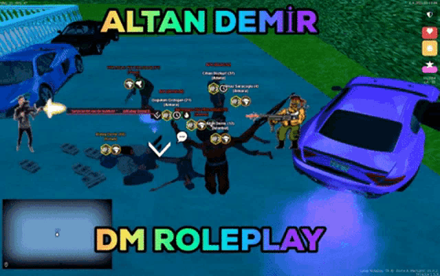 a screenshot of a video game with the words dm roleplay on the bottom