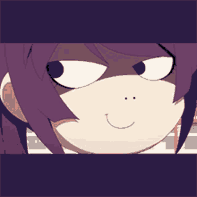 a close up of a cartoon character 's face with a smiling face