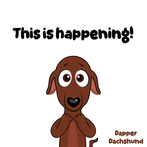 a cartoon of a dachshund saying this is happening