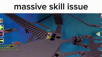 a screenshot of a video game with the words `` massive skill issue '' written on it .