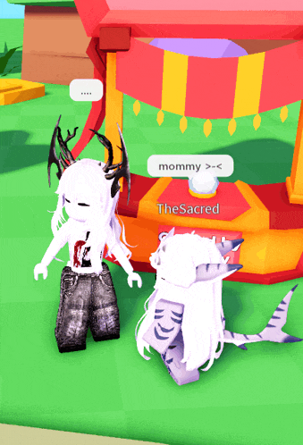 a girl with horns is talking to another girl in a video game called thesacred
