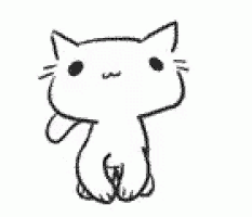 a black and white drawing of a cat with its eyes closed