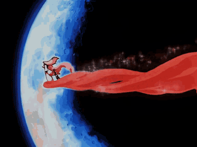a cartoon drawing of a person flying through the air
