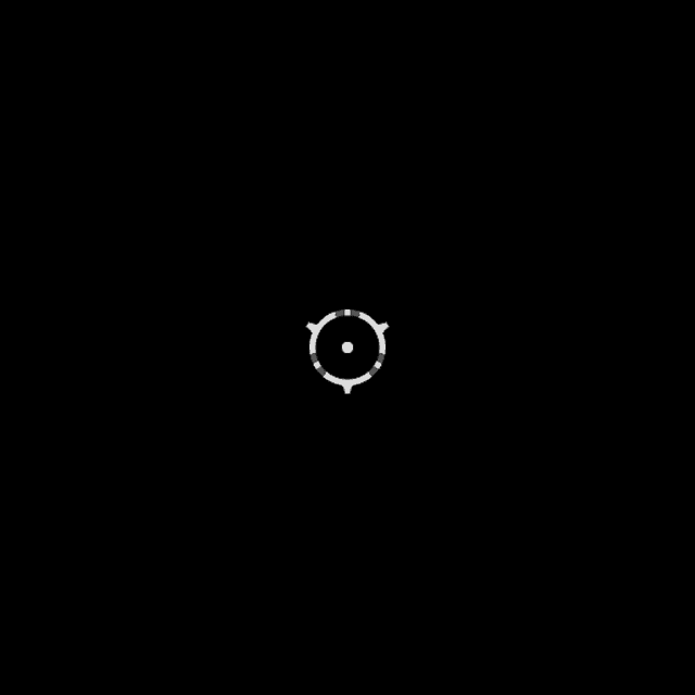 a black background with a white circle with a target in the middle .