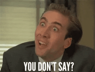 a man in a suit and tie is making a funny face and says `` you don 't say '' .