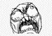 a black and white drawing of a cartoon character 's face with a mouth open .