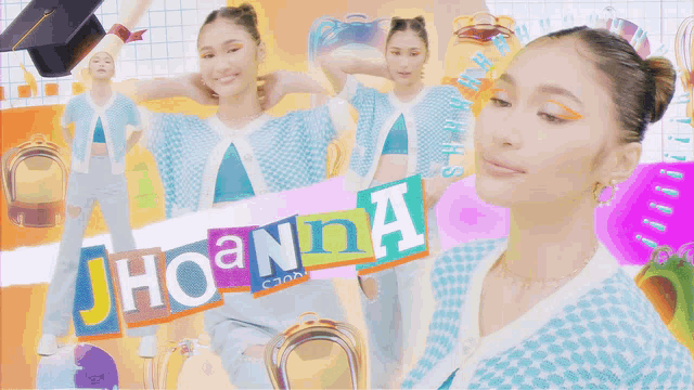 a collage of images of a woman with the name jhoanna
