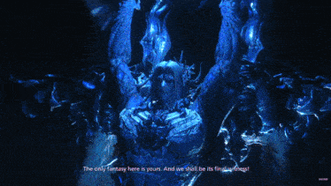 a computer generated image of a man with glowing blue arms