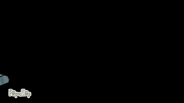 a cartoon of a wolf sitting on a block with the words flipa clip on the bottom right corner .
