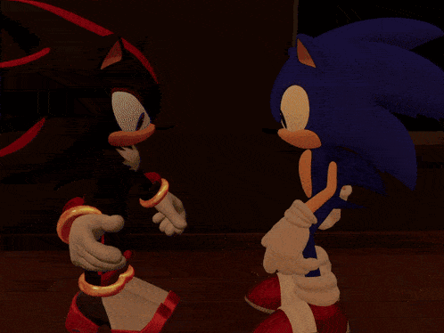 shadow the hedgehog and super sonic from sonic the hedgehog
