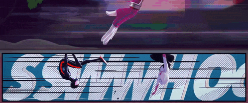a poster for spider-man into the spiderverse