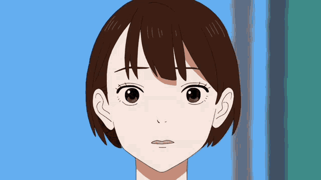 a close up of a cartoon character 's face with a cross on her forehead