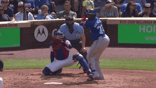 a baseball player named gutierrez swings his bat at a pitch