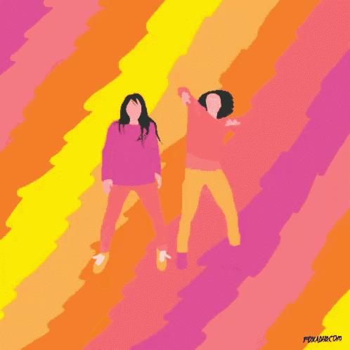 a drawing of two girls jumping in the air with the words fdxayb.com written on the bottom