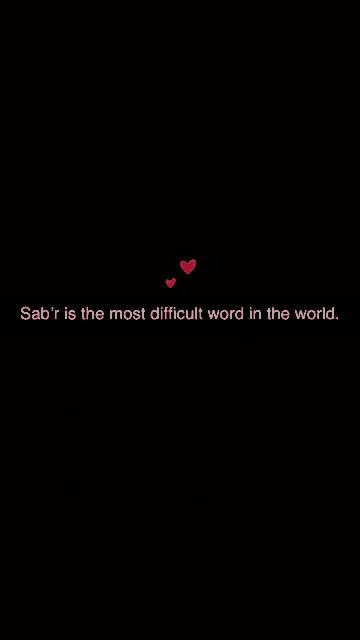 a black background with two red hearts and the words `` sab 't is the most difficult word in the world '' .