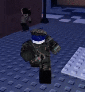 a person in a military uniform is standing on a tiled floor in a video game