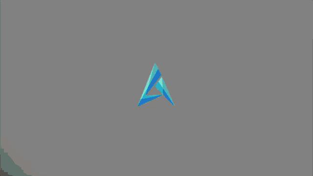a white circle with a star in the center on a grey background