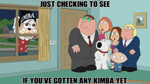 a family guy cartoon with a dog wearing a kimba hat