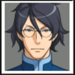 a close up of a man 's face with glasses and a blue shirt