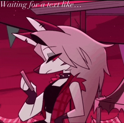 a cartoon drawing of a wolf with the words waiting for a text like on the bottom