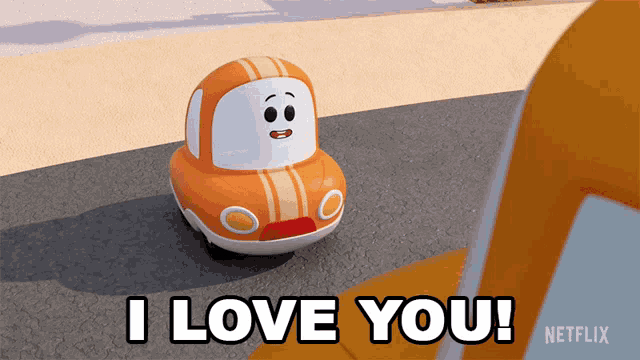 a toy car says i love you in a netflix advertisement