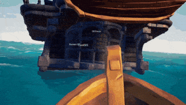 a screenshot of a video game shows a pirate ship with the name rooter on the side