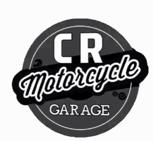a logo for cr motorcycle garage is shown