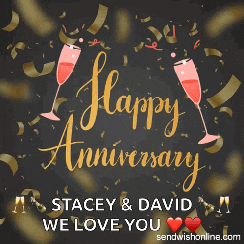 happy anniversary stacey and david we love you greeting card