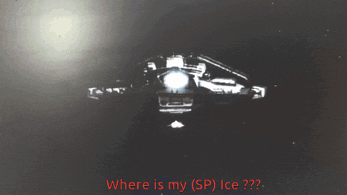 where is my ( sp ) ice?? is written in red on a black background