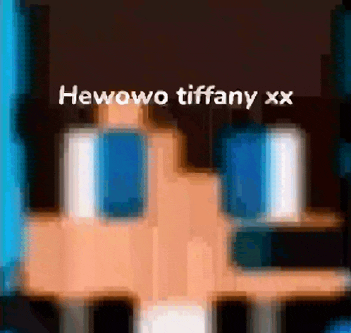 a pixelated image of a person 's face with the words hewowo tiffany xx on it