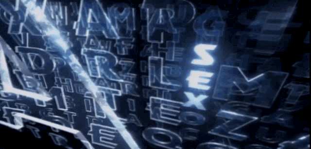 the word sex is on a black background